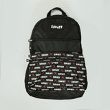 BLACK AOP MULTI-COMPARTMENT BACKPACK