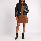 BLACK LONG SLEEVE PU JACKET