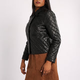 BLACK LONG SLEEVE PU JACKET