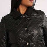 BLACK LONG SLEEVE PU JACKET
