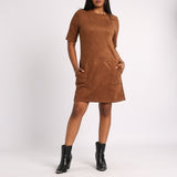 CHOC SUEDE SHORT SLEEVE DRESS