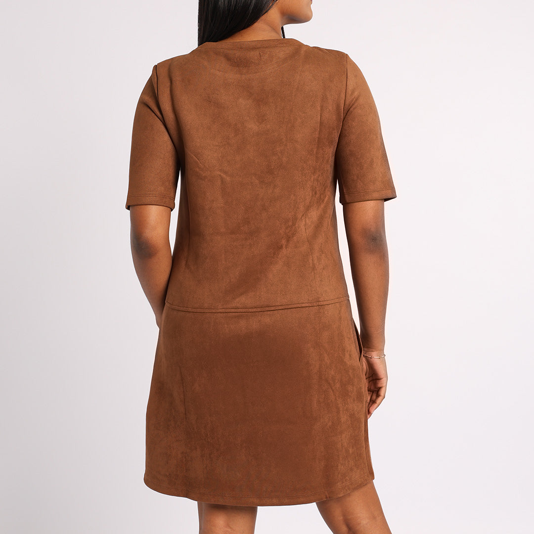 CHOC SUEDE SHORT SLEEVE DRESS