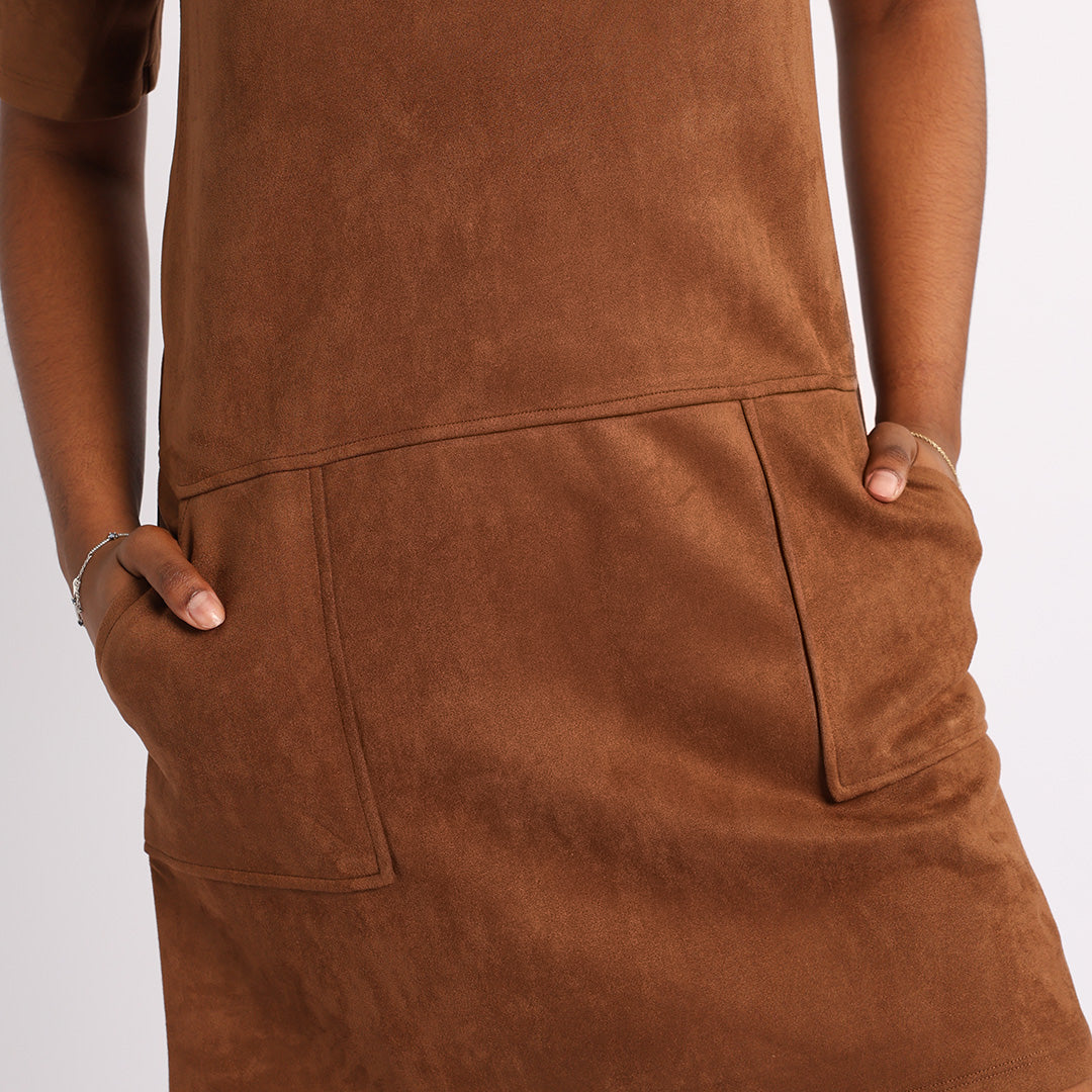 CHOC SUEDE SHORT SLEEVE DRESS