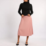 PINK PU PLEATED SKIRT