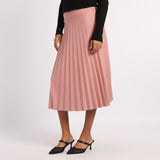 PINK PU PLEATED SKIRT