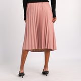 PINK PU PLEATED SKIRT