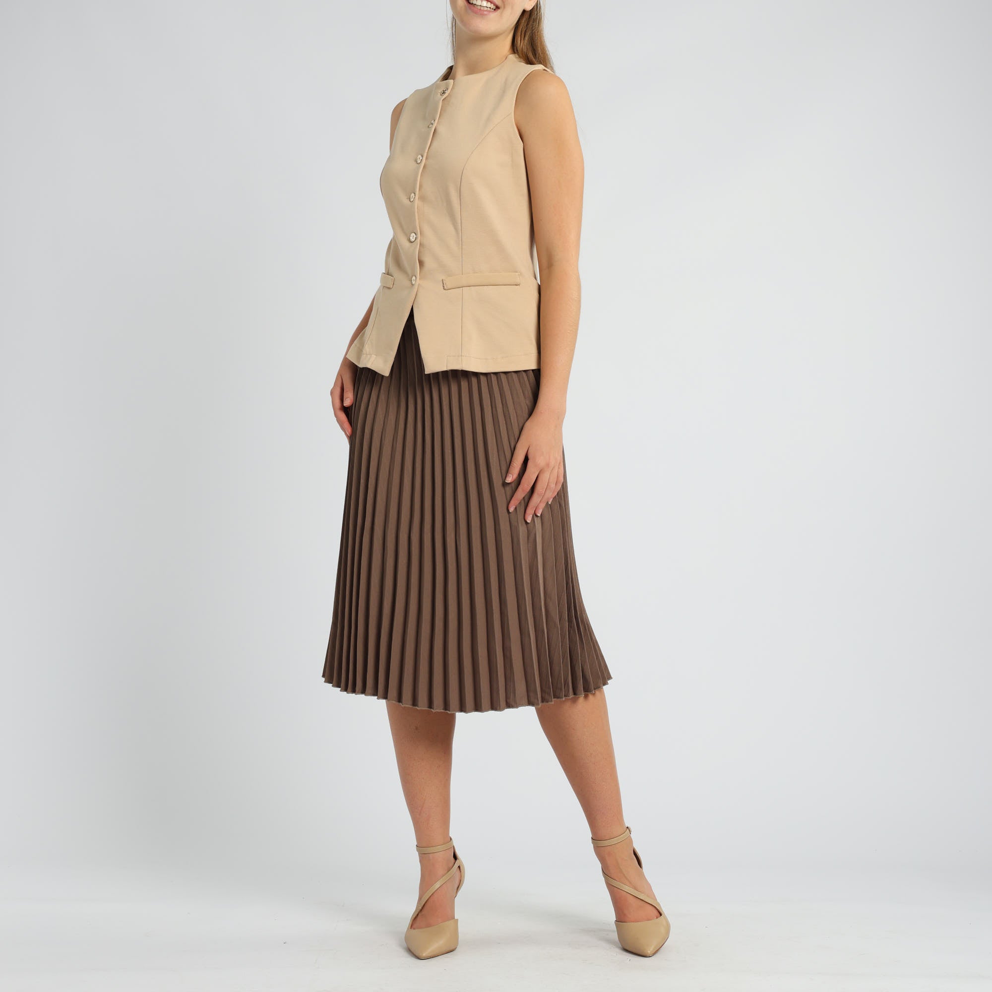 LADIES TAUPE SKIRT
