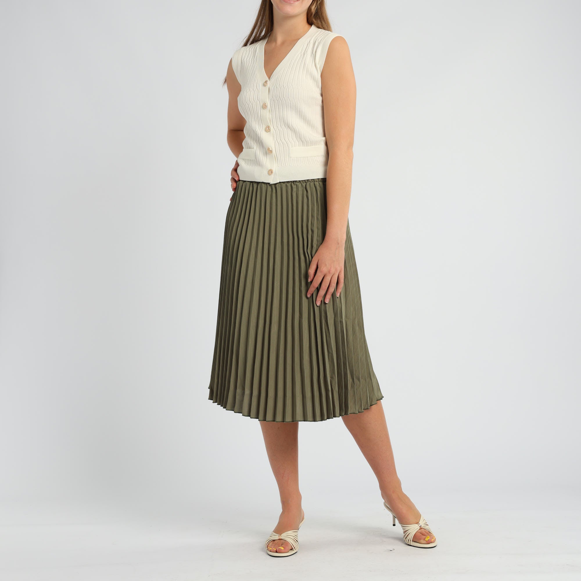 LADIES OLIVE SKIRT
