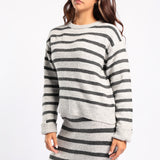GREY/BLACK LONG SLEEVE POLONECK