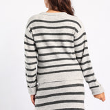 GREY/BLACK LONG SLEEVE POLONECK