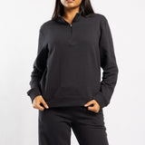 BLACK LONG SLEEVE FLEECE SWEATER