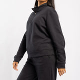 BLACK LONG SLEEVE FLEECE SWEATER
