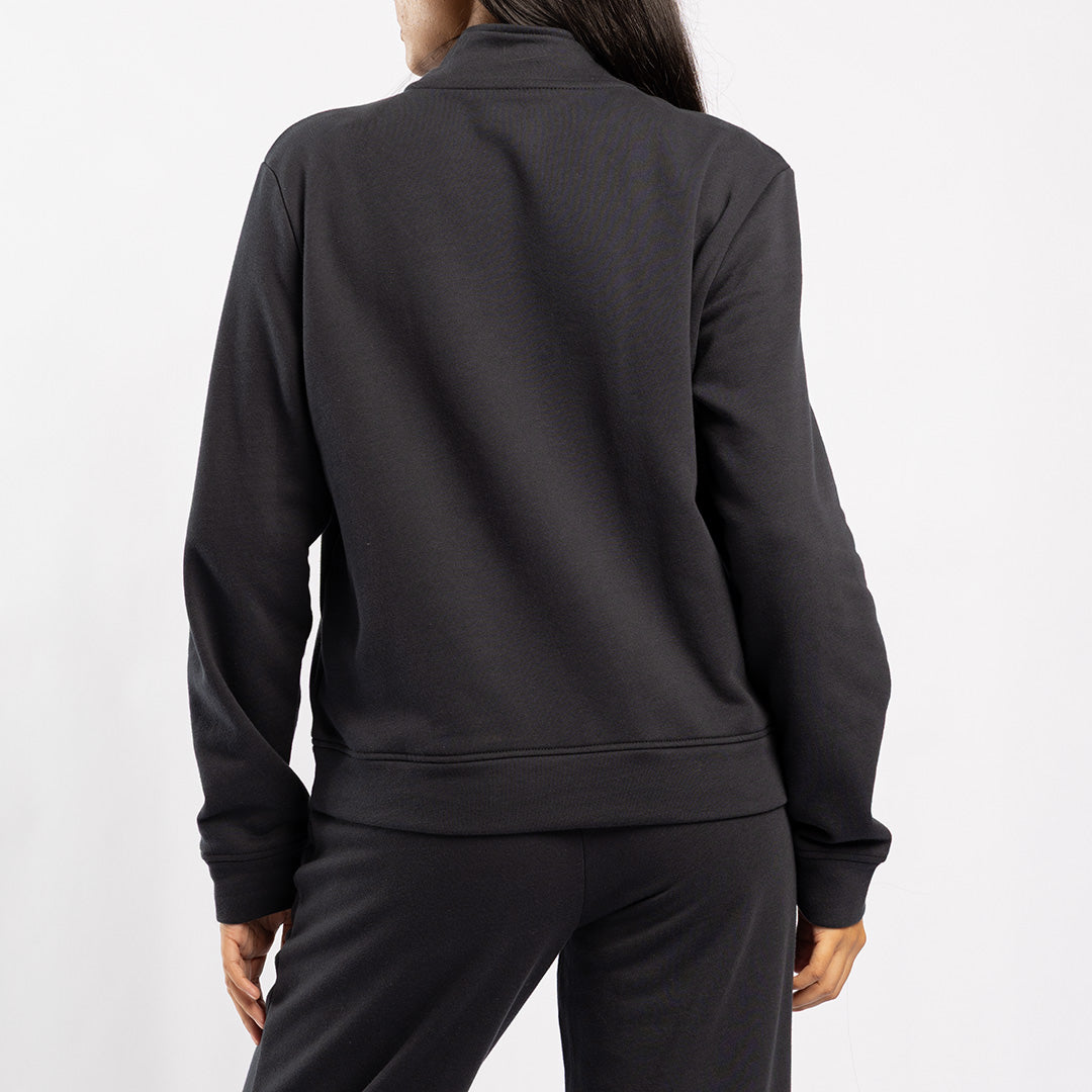 BLACK LONG SLEEVE FLEECE SWEATER