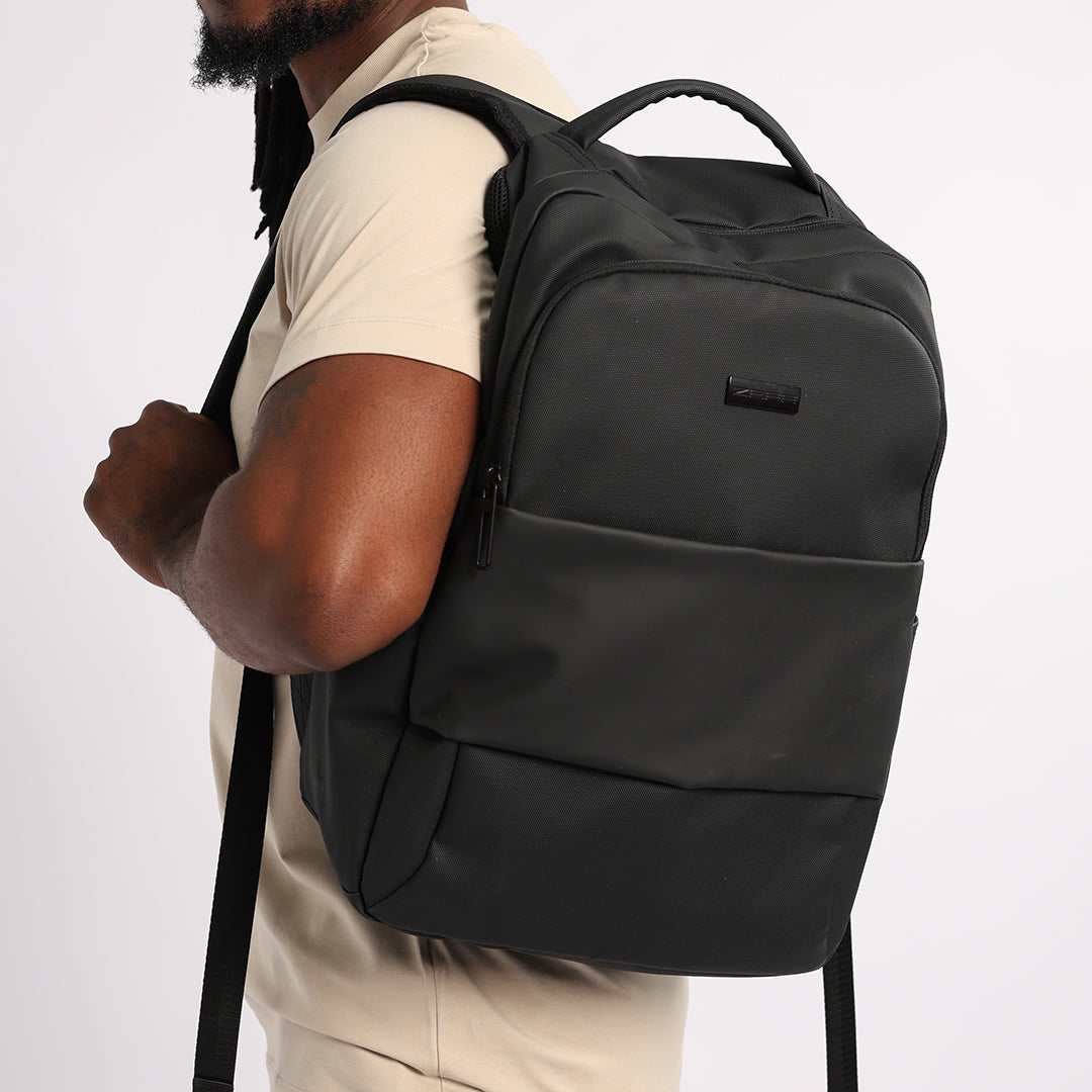 Zaff Black Laptop Backpack