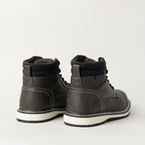GREY PU LACE UP BOOT