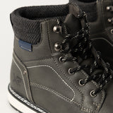 GREY PU LACE UP BOOT