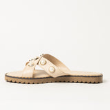 LADIES CIARRA ECRU CROSSOVER PEARL SANDAL