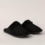 BLACK CLOSED TOE FUR SLIPPER (COMFORT INNER)