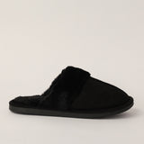 BLACK CLOSED TOE FUR SLIPPER (COMFORT INNER)