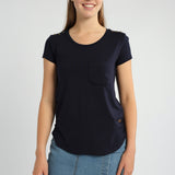 Navy Short Sleeve Top