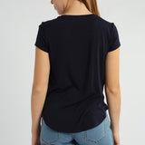Navy Short Sleeve Top