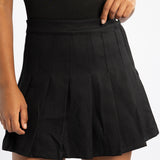 BLACK PLEATED MINI SKIRT