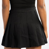 BLACK PLEATED MINI SKIRT