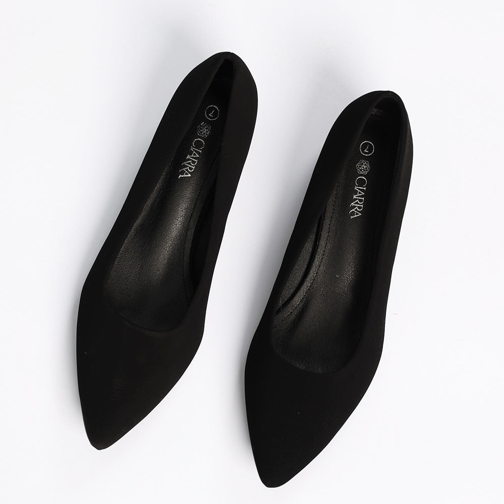 LADIES CIARRA BLACK BLOCK HEEL COURT
