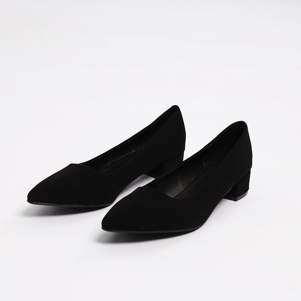 LADIES CIARRA BLACK BLOCK HEEL COURT