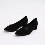 LADIES CIARRA BLACK BLOCK HEEL COURT