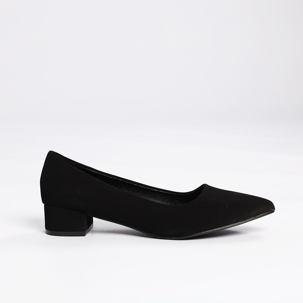 LADIES CIARRA BLACK BLOCK HEEL COURT