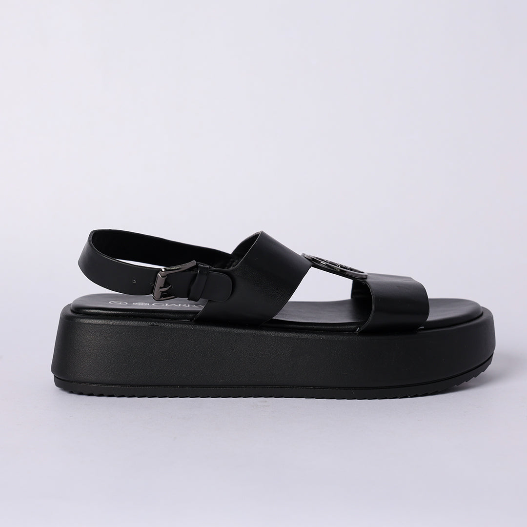 LADIES CIARRA BLACK PLATFORM SANDAL (CIARRA TRIM)