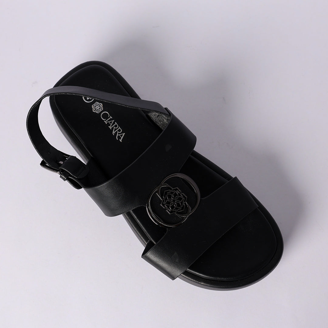 LADIES CIARRA BLACK PLATFORM SANDAL (CIARRA TRIM)