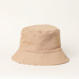 LADIES CIARRA BROWN MONOGRAM REVERSIBLE BUCKET HAT