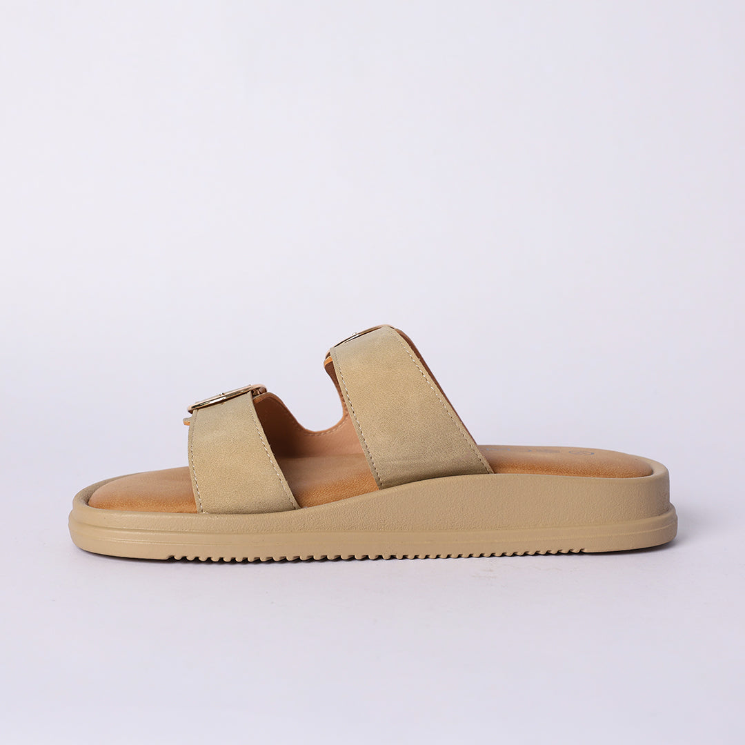 LADIES CIARRA STONE PLATFORM DOUBLE BUCKLE SANDAL