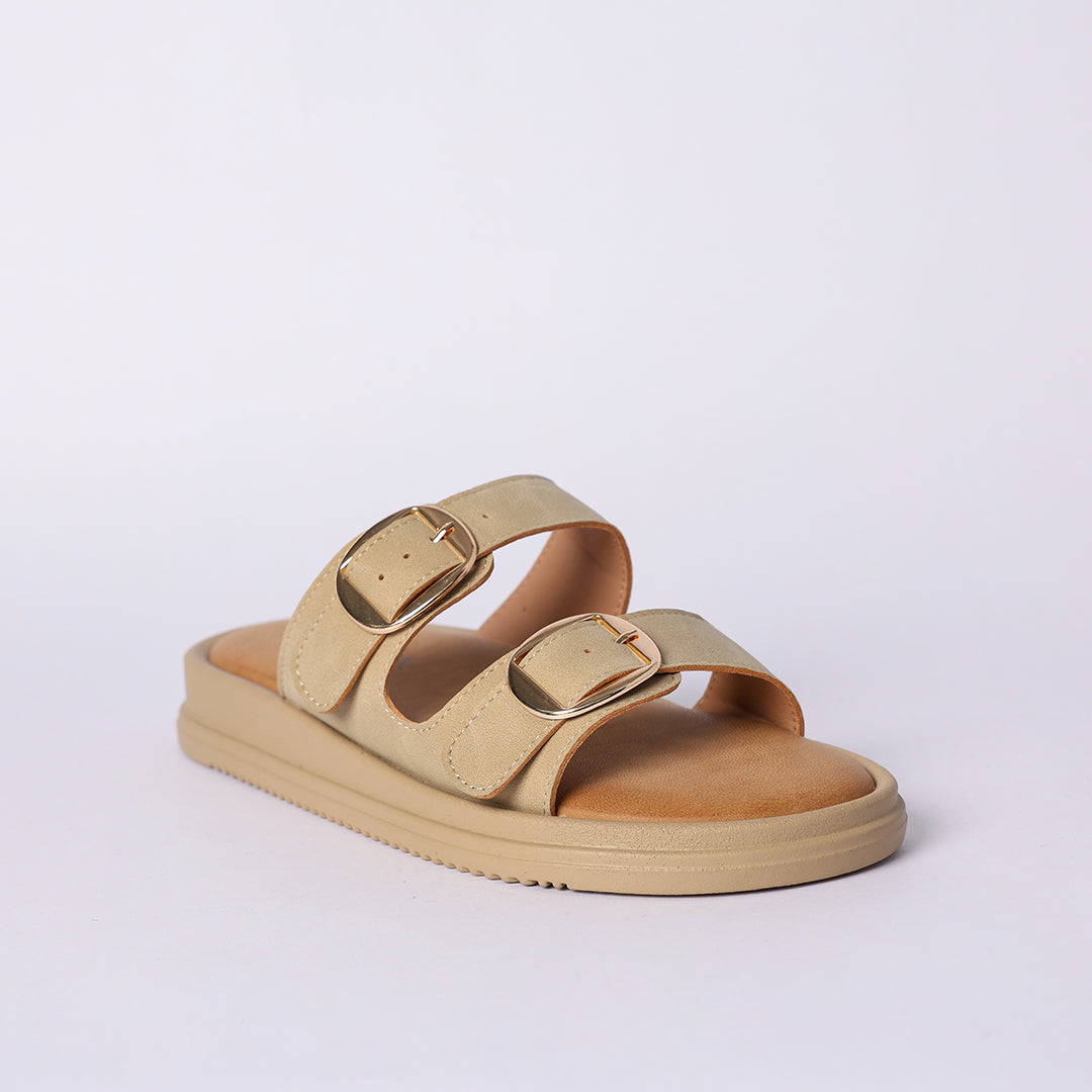 LADIES CIARRA STONE PLATFORM DOUBLE BUCKLE SANDAL