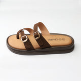 Ladies Ciarra Choc Platform Sandal