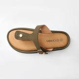 Ladies Ciarra Olive Platform Thong Sandal