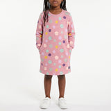 PINK SPOTTED LONG SLEEVE JOGGER DRESS