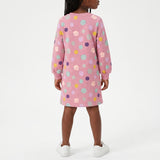 PINK SPOTTED LONG SLEEVE JOGGER DRESS