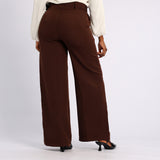 BROWN WIDE LEG PANT WITH BELT