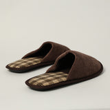 CHOCOLATE CLOSED TOE BEDROOM SLIPPER (COUDROY FABRICATION, COMFORT INNER)