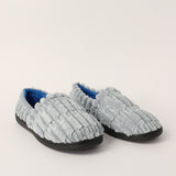 CHARCOAL GREY CLOSED TOE BEDROOM SLIPPER (COMFORT OUTSOLE, QUILT FABRICATION)