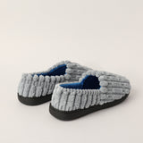 CHARCOAL GREY CLOSED TOE BEDROOM SLIPPER (COMFORT OUTSOLE, QUILT FABRICATION)