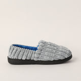 CHARCOAL GREY CLOSED TOE BEDROOM SLIPPER (COMFORT OUTSOLE, QUILT FABRICATION)