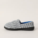 CHARCOAL GREY CLOSED TOE BEDROOM SLIPPER (COMFORT OUTSOLE, QUILT FABRICATION)