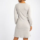 ALORA LADIES GREY BUBBLE SLEEVE DRESS