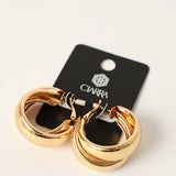 LADIES CIARRA GOLD CHUNKY CROISSANT EARRINGS
