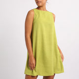 LADIES ALORA CHARTRUSE STRAPPY DRESS