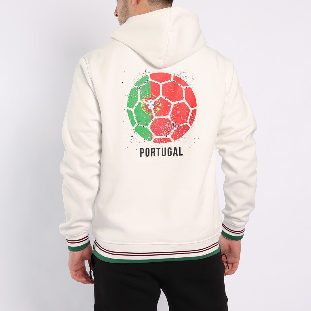 WHITE VOLLEY HOODED PRINTED SWEATER(PORTUGAL)